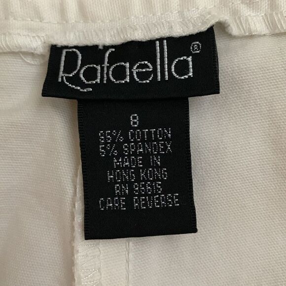 Rafaella Women's White Straight Pants Cotton Blend Stretch Size 8 - Picture 10 of 11